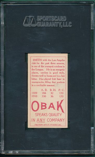 1911 T212 Smith H., Obak Cigarettes Red Back SGC 40