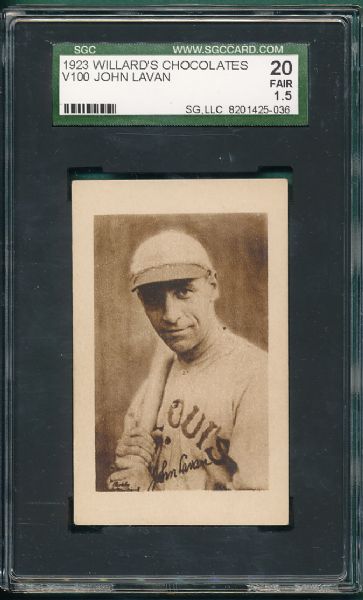 1923 V100 Lavan Willards Chocolates SGC 20