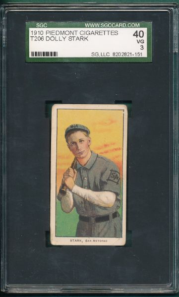 1909-1911 T206 Stark, SLer, Piedmont Cigarettes SGC 40