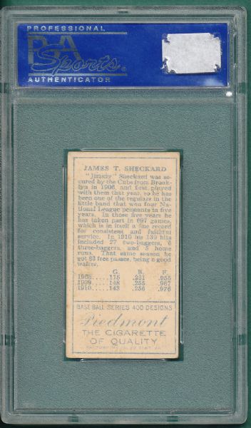 1911 T205 Sheckard Piedmont Cigarettes PSA 5