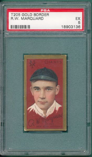 1911 T205 Marquard Honest Long Cut PSA 5