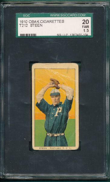 1910 T212 (5) Card Lot Obak Cigarettes, 175 Subjects SGC 