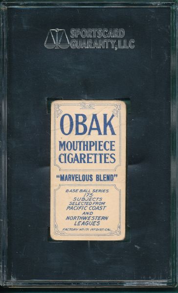 1910 T212 (5) Card Lot Obak Cigarettes, 175 Subjects SGC 