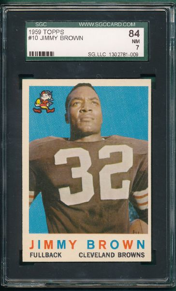 1959 Topps FB #10 Jimmy Brown SGC 84