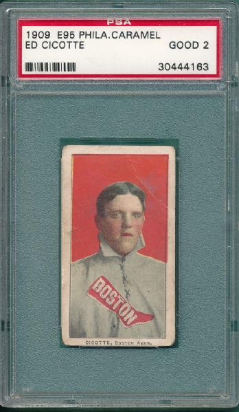 1909 E95 Cicotte Philadelphia Caramel Co. PSA 2