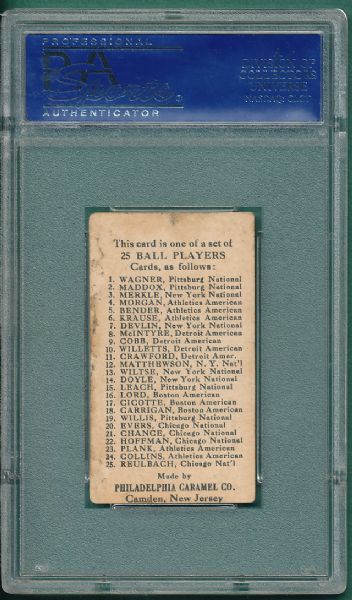 1909 E95 Willetts Philadelphia Caramel Co. PSA 3