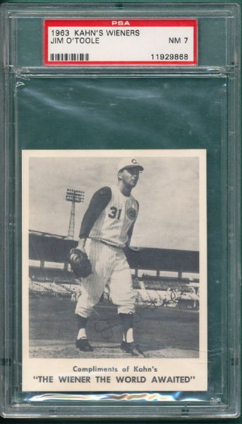 1963 Kahn's Weiners Jim O'Toole PSA 7