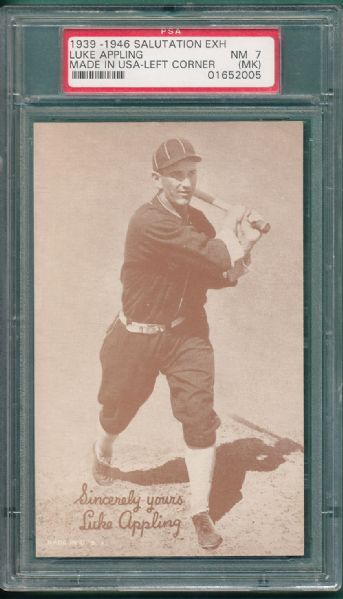 1939-46 W462 Exhibits Salutation Luke Appling PSA 7 (MK)