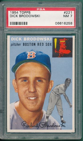 1954 Topps #221 Dick Brodowski PSA 7