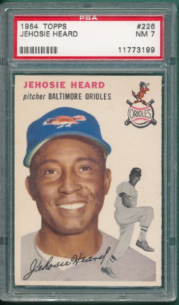 1954 Topps #226 Jehosie Heard PSA 7