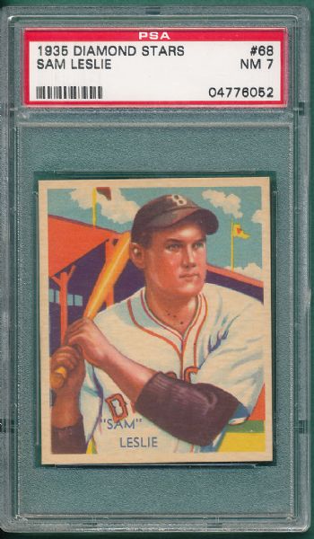 1935 Diamond Stars #68 Sam Leslie PSA 7