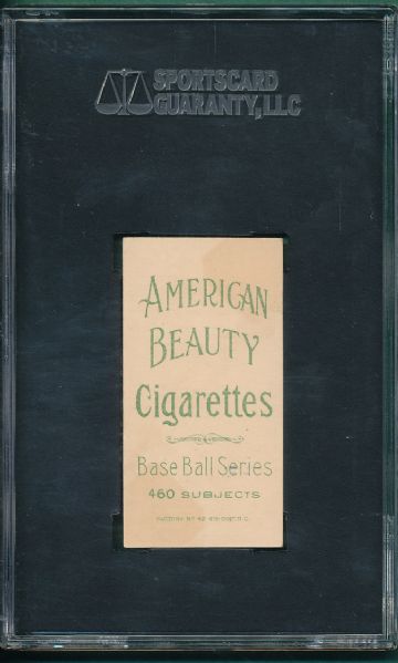 1909-1911 T206 Crawford, Batting, American Beauty 460 Cigarettes SGC 40