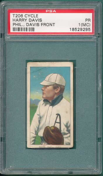 1909-1911 T206 Davis, Davis on Front, Cycle 460 Cigarettes PSA 1 (MC) *Low Pop*