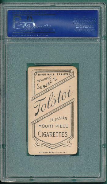 1909-1911 T206 Huggins, Hands to Mouth, Tolstoi Cigarettes PSA 3