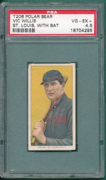 1909-1911 T206 Willis, Batting, Polar Bear Tobacco PSA 4.5