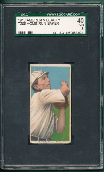 1909-1911 T206 Baker, American Beauty 350 NF Cigarettes SGC 40