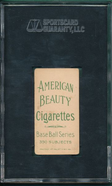 1909-1911 T206 Baker, American Beauty 350 NF Cigarettes SGC 40