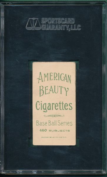 1909-1911 T206 Willetts American Beauty 460 Cigarettes SGC 40