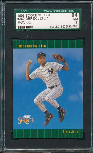 1993 Score Select #360 Derek Jeter *Rookie* (4) Card Lot SGC