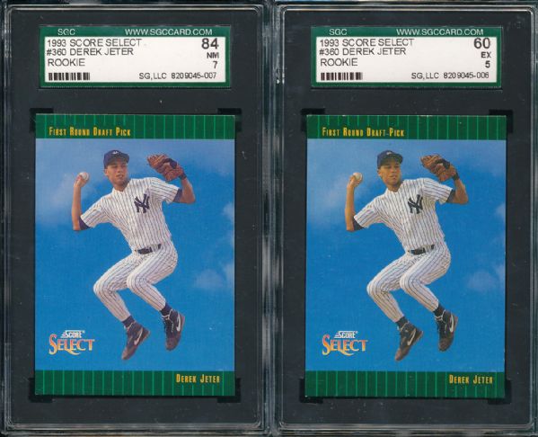 1993 Score Select #360 Derek Jeter *Rookie* (4) Card Lot SGC