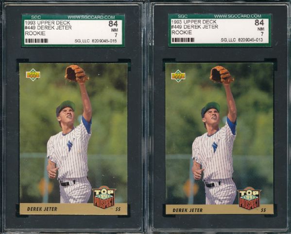 1993 Upper Deck Derek Jeter *Rookie* (4) Card Lot SGC 