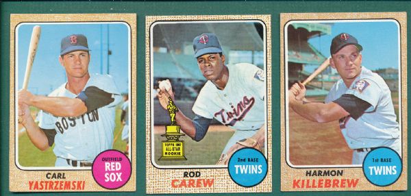 1968 Topps (10) Card Lot of HOFers & Leaders