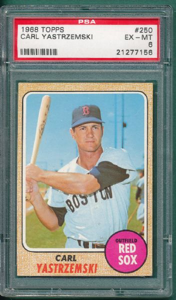 1968 Topps #250 Carl Yastrzemski PSA 6