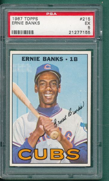 1967 Topps #215 Ernie Banks PSA 5