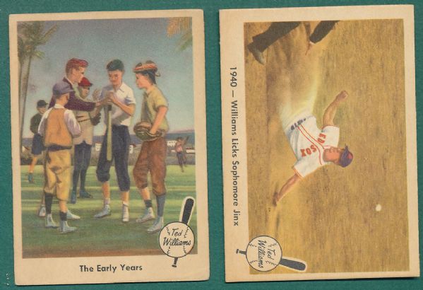 1959 Fleer Ted Williams (3) Card Lot W/Yawkey, Rookie