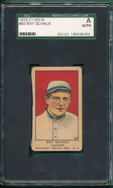 1919-21 W514 #60 Ray Schalk Graded A