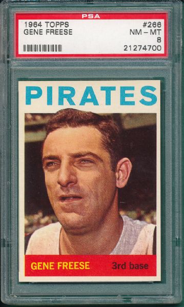 1964 Topps #015 Versalles & #266 Freese (2) Card Lot PSA 8