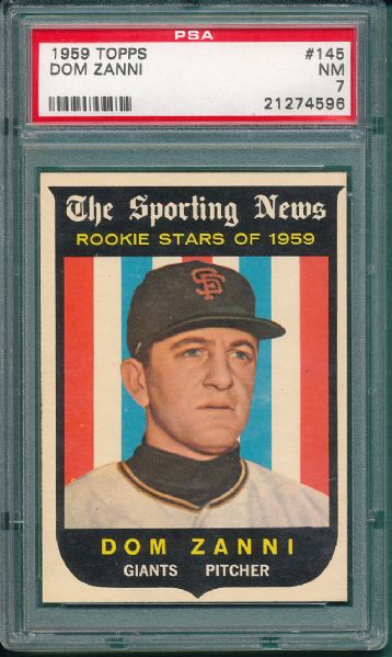 1959 Topps #145 & #182 (2) Card Lot PSA 7