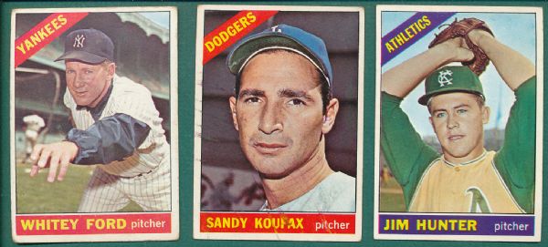 1966 Topps (290) Partial Set W/Mays & (15) Other HOFers