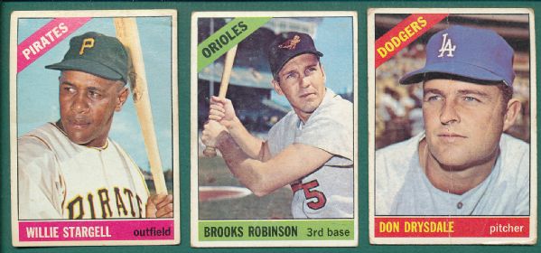 1966 Topps (290) Partial Set W/Mays & (15) Other HOFers