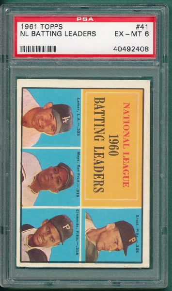 1961 Topps (4) Card Lot of Leaders PSA 6 & 7