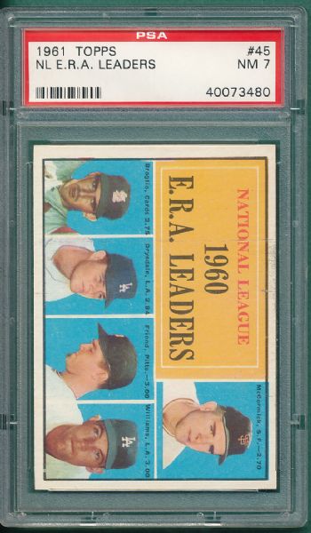 1961 Topps (4) Card Lot of Leaders PSA 6 & 7