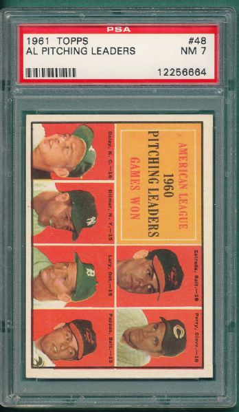 1961 Topps (4) Card Lot of Leaders PSA 6 & 7