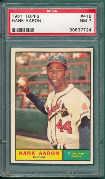 1961 Topps #415 Hank Aaron PSA 7