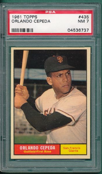 1961 Topps #435 Orlando Cepeda PSA 7