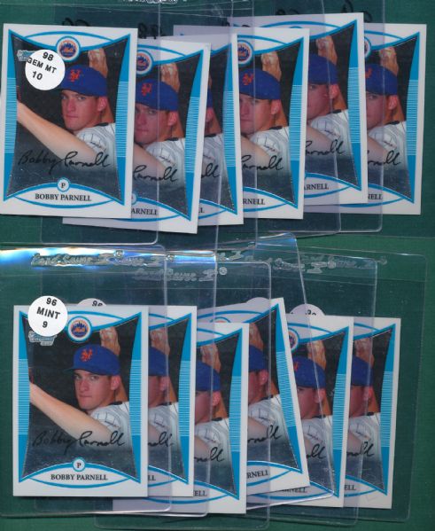 2008 Bowman Bobby Parnell Rookie (33) Card Lot SGC 100 & 98