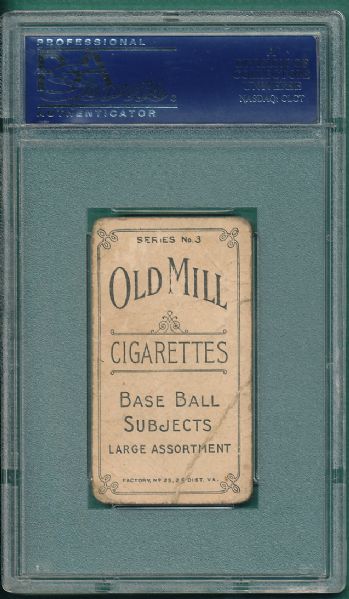 1910 T210 Nagel Old Mill Cigarettes Series 3 PSA 1 *Orange Border*