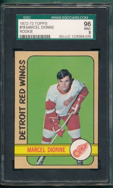 1972-73 Topps HOCKEY #18 Marcel Dionne, *Rookie* SGC 96