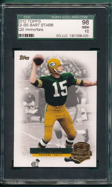 2012 Topps QI-BS Bart Starr SGC 98