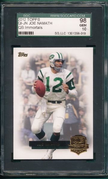 2012 Topps QI-JN Joe Namath SGC 98