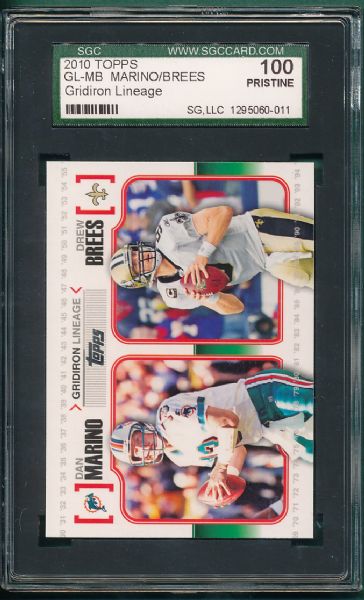 2010 Topps GL-MB Marino/Brees SGC 100 *Prisitine*