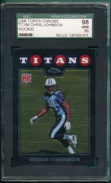 2008 Topps Chrome TC186 Chris Johnson *Rookie* SGC 98 GEM MINT