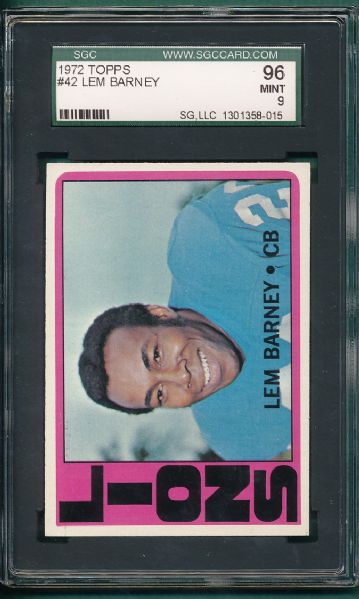 1972 Topps FB (3) Card Lot SGC 96