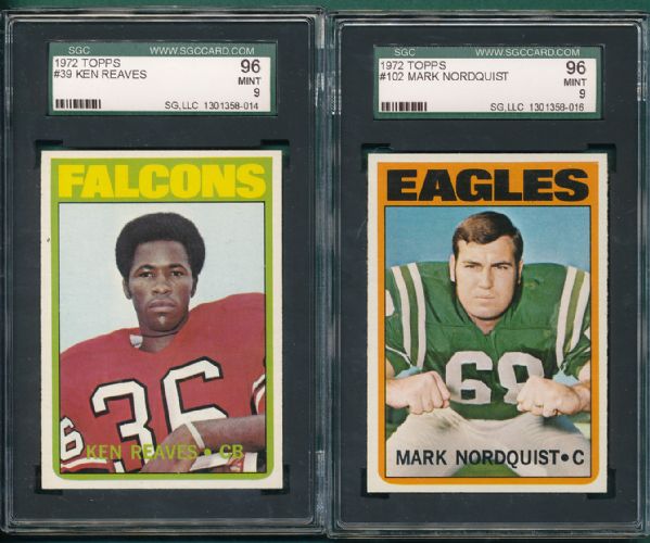 1972 Topps FB (3) Card Lot SGC 96