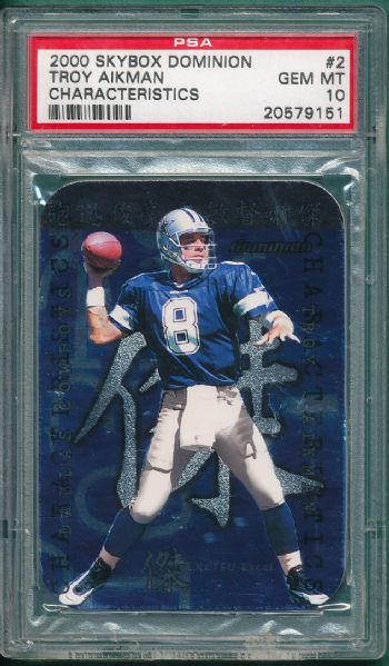 2000 Skybox Dominion #2 Troy Aikman PSA 10 GEM MINT