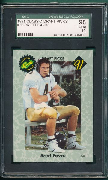 1991 Classic Draft Picks #30 Brett Favre *Rookie* SGC 98 GEM MINT